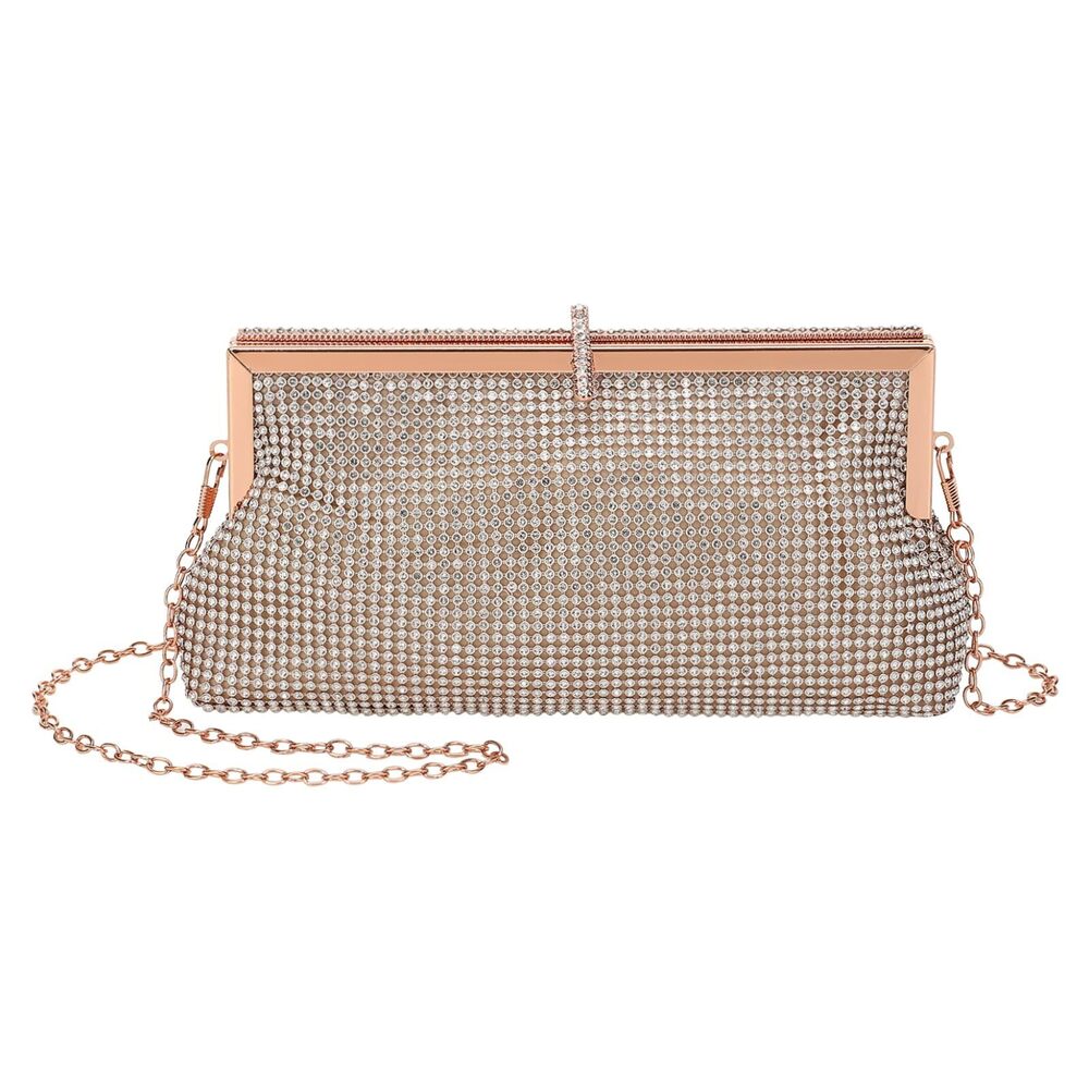 3108 Evening Bags Clutch Purses Formal, Metallic Purses Crystal Rhinestone